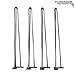 28 Inch Hairpin Legs 1/2 Inch Thick Heave Duty - RAW Steel - Leg Protectors, Screws, Set of 4 – Easy to Install - Metal Legs - Desk Legs - Furniture Legs - Mid Century Modern by Homeland Hardware