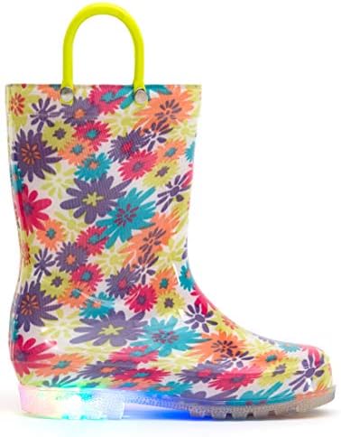 MOFEVER Toddler Kids Light Up Rain Boots