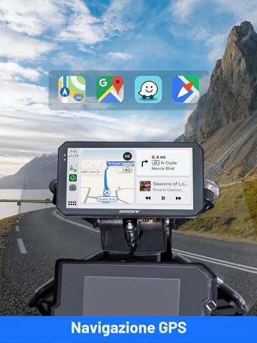 INNOVV N2 6 Inch Apple Carplay Screen for Motorcycle, Touch Screen Wireless Apple CarPlay & Android Car GPS Navigation System, 5G Wi-Fi, IP67 Waterproof, Bluetooth, Parking Mode, Siri