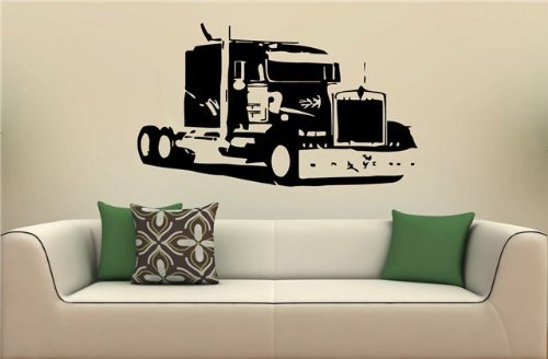 Semi Truck Eighteen Wheeler Peterbilt Wall Art Sticker Decal 6457