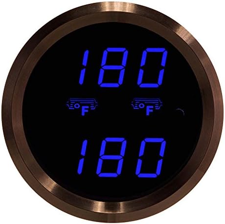 VEI Systems Dual-Display gauge: Dual 300 deg-F intake air temperature gauge with differential mode (blue/black)