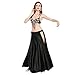 Dance Fairy Satin High Split Midi Skirt(no Belt),Black