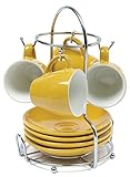 IMUSA USA A120-22181T 8-Piece Espresso Coffee Cup Set, Yellow
