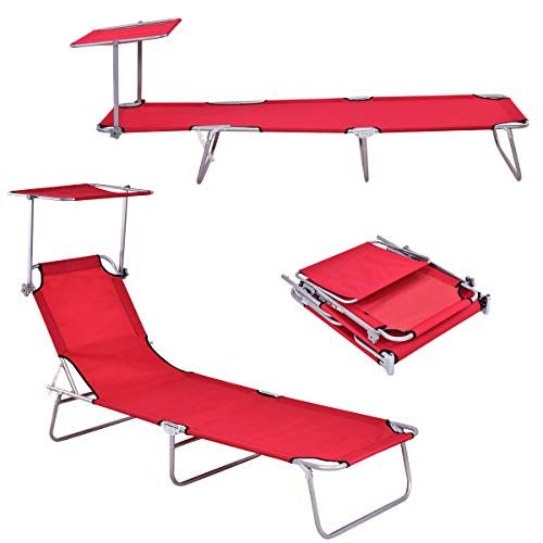 Giantex Lounge Chaise Chair Foldable and Adjustable 5 Reclining