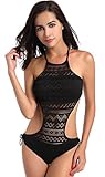 Upopby Women's One Piece Swimsuit Lace Hollow Bathing Suit Push Up Monokini Bikini Swimwear