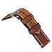 szzijia 24mm Width Brown Genuine Leather Wristwatch Band Men Watch Strap Watchband