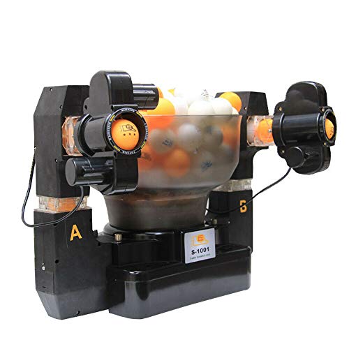 YUNRUS 100-240V Dual Head Automatic Table Tennis Ball Machine Robot Ping Pong Ball Machine for Exercise Professional Training 36W S1001