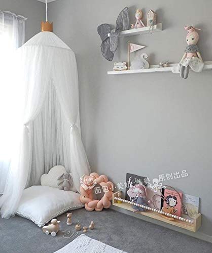 Kids Bed Net Baby Crib Netting Toddler Mosquito Net Lace Mesh Curtains Bed Canopy for Girls Boys Reading Playing Tent Game House - Thumbnail 4