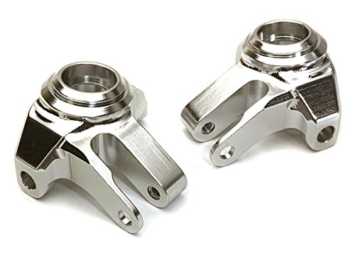 Integy RC Model Hop-ups C27158SILVER Billet Machined Alloy Front Steering Blocks for Axial 1/10 SCX10 II