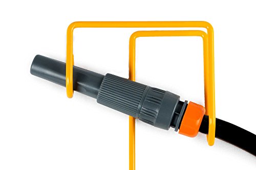 image for Ascot Garden Hose Nozzle Holder, Yellow Steel Constructed Easy Sprinkl