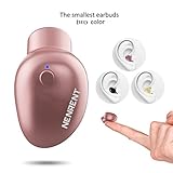 Deliao S600 Bluetooth Earbud,Smallest Mini Invisible V4.1 Wireless Bluetooth Headset Headphone Earphone Earpiece with Mic Hands-Free Calls for iPhone iPad LG HTC and Other Smartphones (Rose Gold)