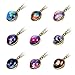 9 Pack Nebula Galaxy Double Sided Pendant Necklace Outer Space Necklace Universe Planet Jewelry Handmade Glass Cabochon Necklace Outer Space Party Favors Supplies