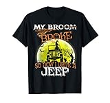 Halloween My Broom Broke So Now I Drive A Jeep Pumpkin Gift T-Shirt