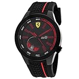 Ferrari Men's Quartz Stainless Steel and Silicone Watch, Color:Black (Model: 830339)