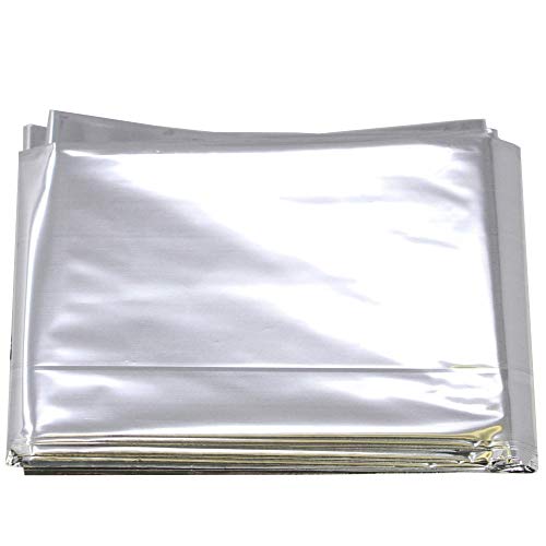 Pivit Thermal Emergency Blanket | 52″ x 84″ | Space Silver Mylar Foil Body Wrap | Outdoor Rescue Survival Insulation Blankets For Retaining Or Deflecting Heat | EMS EMT Camping First Aid Kit Essential