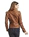 Come Together California WJC746 Womens Vegan Leather Motorcycle Jacket M Camel