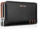 Genuine Leather Clutch Wallets Wirstlet Hand Bag with Removable Strap(Black, Brown)