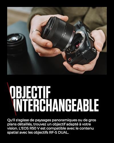 EOS R50 V + RF-S 14-30mm F4-6.3 is STM PZ - Appareil pour Le Vlog Compatible avec l'Objectif Canon RF | Matériel pour Créateurs de Contenu | Vlog et Voyage | Connexion Bluetooth