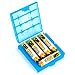 Bluecell 4 PCS Blue Color AA / AAA 4 Cell Battery Storage Case
