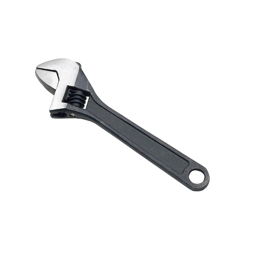 TopHomer Small Spanner Adjustable Wrench Non-Slip Mini Jaw Spanner Wrench Repair Maintenance Hand Tool Max jaw Opening 15mm(Black, Length 100mm)