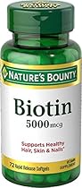 Nature's Bounty Biotin 5000 mcg, 72 Softgels