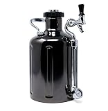 GrowlerWerks uKeg Pressurized Growler, 128 oz, Black Chrome