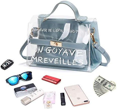 Putia Kelly Clear Crossbody Shoulder Bag PGA & NFL Stadium Approved Women Transparent Purse，Women's 2-in-1