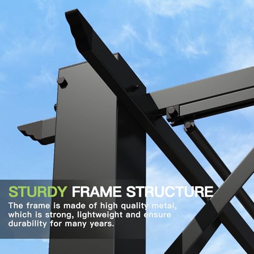 Aoxun 10x12 Outdoor Retractable Pergola with Upgraded Adjustable Canopy image 15