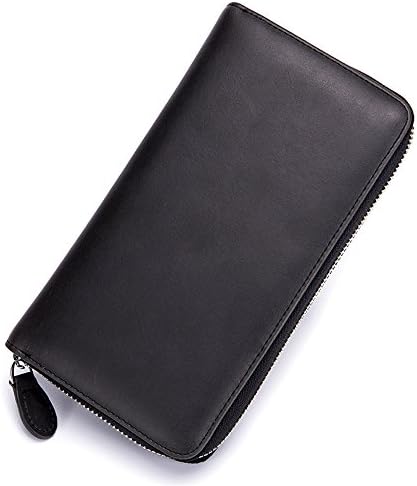Vintage Genuine Leather RFID Blocking Credit Card Holder Passport Wallet Clutch Purse