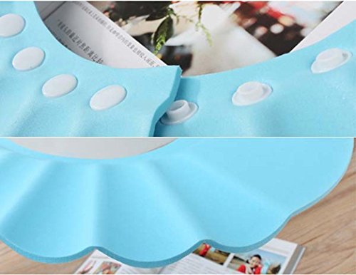 Tenworld Baby Children Kids Safe Shampoo Shower Bathing Protect Soft Cap Hat (Blue)