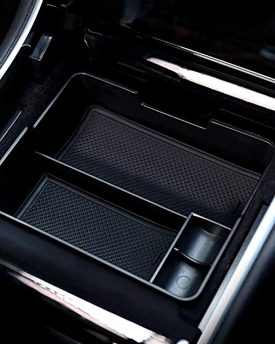 LESAUCE Center Console Organizer Tray for 2017 2018 2019 Tesla Model 3 Accessories with Coin and Sunglass Holder Armrest Storage Box