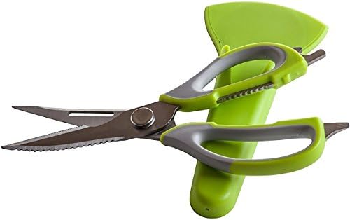 Ultra Sharp Stainless Steel Kitchen Shears - Dishwasher Safe Take Apart Heavy Duty Culinary Chef Scissors - Easily Cut Food Like Poultry, Meat, Herbs, Vegetables and Scale Fish - With Magnetic Case