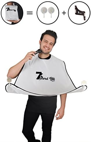The Original Beard Bib &amp; Apron Set - With Shaping Comb - Waterproof Adjustable Cape Catcher Grooming Set- As Seen on Shark Tank Trim Your Beard In Minutes Without The Mess Stop Clogging Your Sink