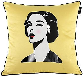 JOMOO Retro Novelty Figure Pattern Decorative Pillow Cover