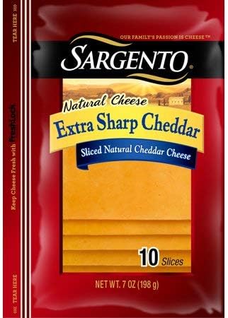 Expect More Sargento Sliced Extra Sharp Cheddar Cheese has a unique bite, ideal for paninis or your favorite veggie sandwich, 1 ct. / 7 oz