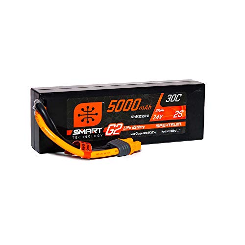 Photo 1 of Spektrum 7.4V 5000mAh 2S 30C Smart LiPo G2 Hard Case: IC3, SPMX52S30H3