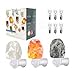 MAYMII·HOME Omonic 3 Pack Rare Carved Gray Grey White Pink Himalayan Crystal Salt Rock Night Light Lamp Mini Lights Wall Plug Night Light Set, 6 Smoothing Incandescent Bulbs