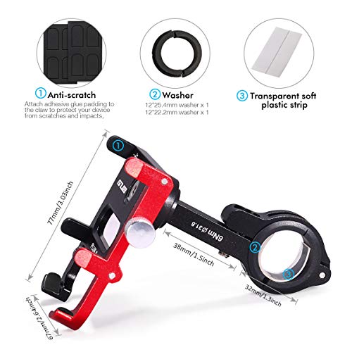 HOMEASY Universal Bike Phone Mount Motorcycle Handlebar Cellphone Bicycle Holder Adjustable, Fits iPhone X, XR, 8 | 8 Plus, 7 | 7 Plus, Galaxy S9, S8, Holds Phones from 3.5-7" Wide【Fall Prevention】