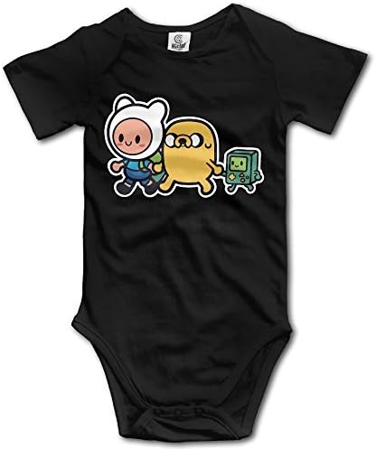Infant Adventure Time Family Short Sleeve Unisex Baby Jumpsuit Onesie Black 6 M