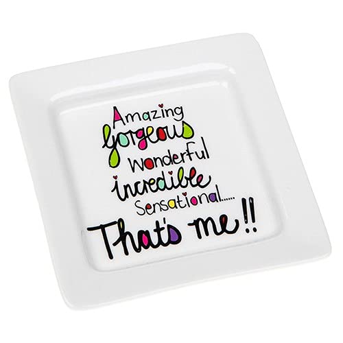 Just Saying Amazing That's Me!! Ceramic Square Shaped Trinket Tray Gift Idea 310645
