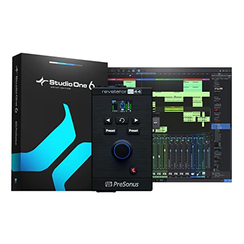 PreSonus Revelator io44, USB-C-Audio-Interface, für Musikproduktion und Streaming mit integriertem Mixer und einfachen Effekt-Presets plus Studio One