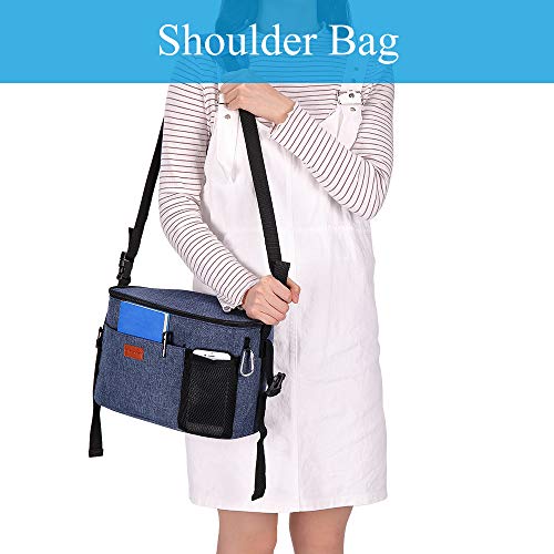 Wheelchair Bag for Back of Chair, Walker Bags for Drive Walker Travel, Walker Accessories Bag for Rollator Walkers Senior Elderly with Two Hooks - Thumbnail 5