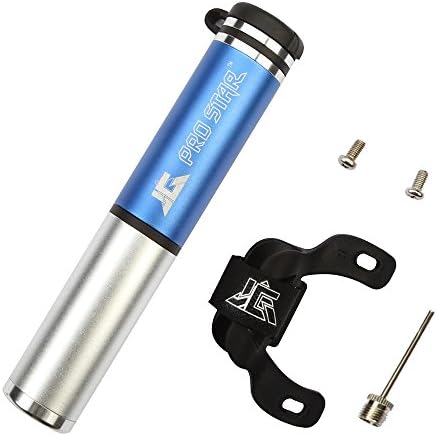 Mini Bike Pump, Fits Presta and Schrader, Accurate Inflation and Extremely Lightweight, Mini Bicycle Tire Pump for Road Mountain and BMX Bikes, High Pressure 90 PSI, Includes Mount Kit (Blue)