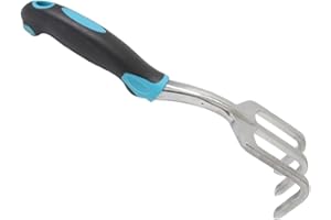 EnduTools Heavy Duty Garden Hand Cultivator - 3-Tine Claw Tiller Tool with Sturdy Metal Head and Non-Slip Handle, Ideal for Weeding, Soil Loosening, and Planting