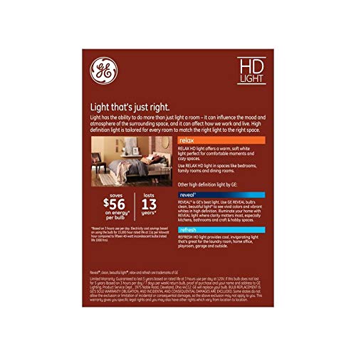GE Relax LED Light Bulbs, 4-Pack, Dimmable Warm White - Image 3