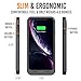 Alpatronix iPhone XR Battery Case, 5000mAh Slim Portable Protective Extended Charger Cover with Qi Wireless Charging Compatible with iPhone XR (6.1 inch) BXXr - (Black)