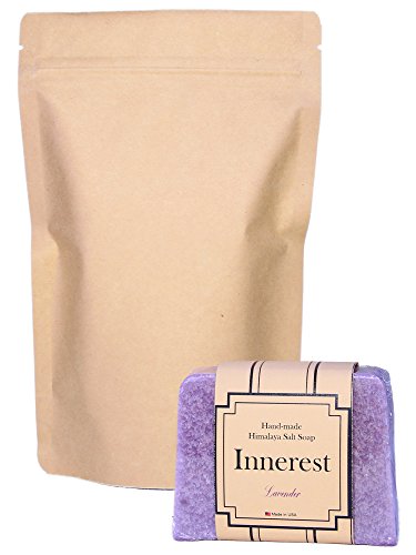 Innerest Himalayan Pink Salt Soap with All Natural Face Body Hair Cleansing Acne Beauty Bar Aromatherapy Handmade in USA (5.3 oz (150g), Peppermint)
