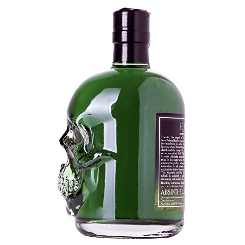 Grüner Absinth Hamlet Classic | Mit Wermut/Thujon | 69% | Totenkopf-Flasche verkorkt | (1x 0,5 l) – Bild 4