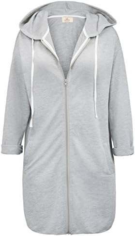 GRACE KARIN Women’s Lightweight Jacket Long Sleeve Side Slip Hooded Zip Coat Tops AF104