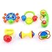 Baby Rattle KAWO Newborn Toys Fun Cartoon Musical Flash Teether Handle and Rattle Play Toy Gift Set for Infant 6 Pieces -Colors May Vary